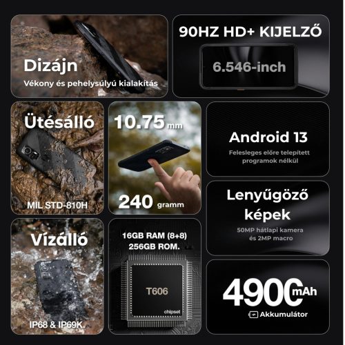 AGM H6 4G ütésálló telefon strapatelefonok strapabíró telefon vízálló telefon munkás telefon strapatelefon törhetetlen telefon ütésálló okostelefon agm telefon munkatelefon vékony ütésálló telefon