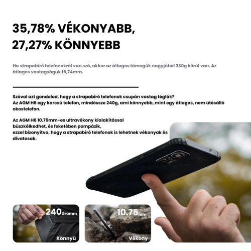 AGM H6 4G ütésálló telefon strapatelefonok strapabíró telefon vízálló telefon munkás telefon strapatelefon törhetetlen telefon ütésálló okostelefon agm telefon munkatelefon vékony ütésálló telefon