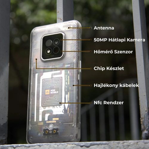 AGM X6 Phantom 5G hőmérő ütésálló telefon átlátszó telefon strapatelefonok strapabíró telefon vízálló telefon munkás telefon strapatelefon törhetetlen telefon ütésálló okostelefon agm telefon