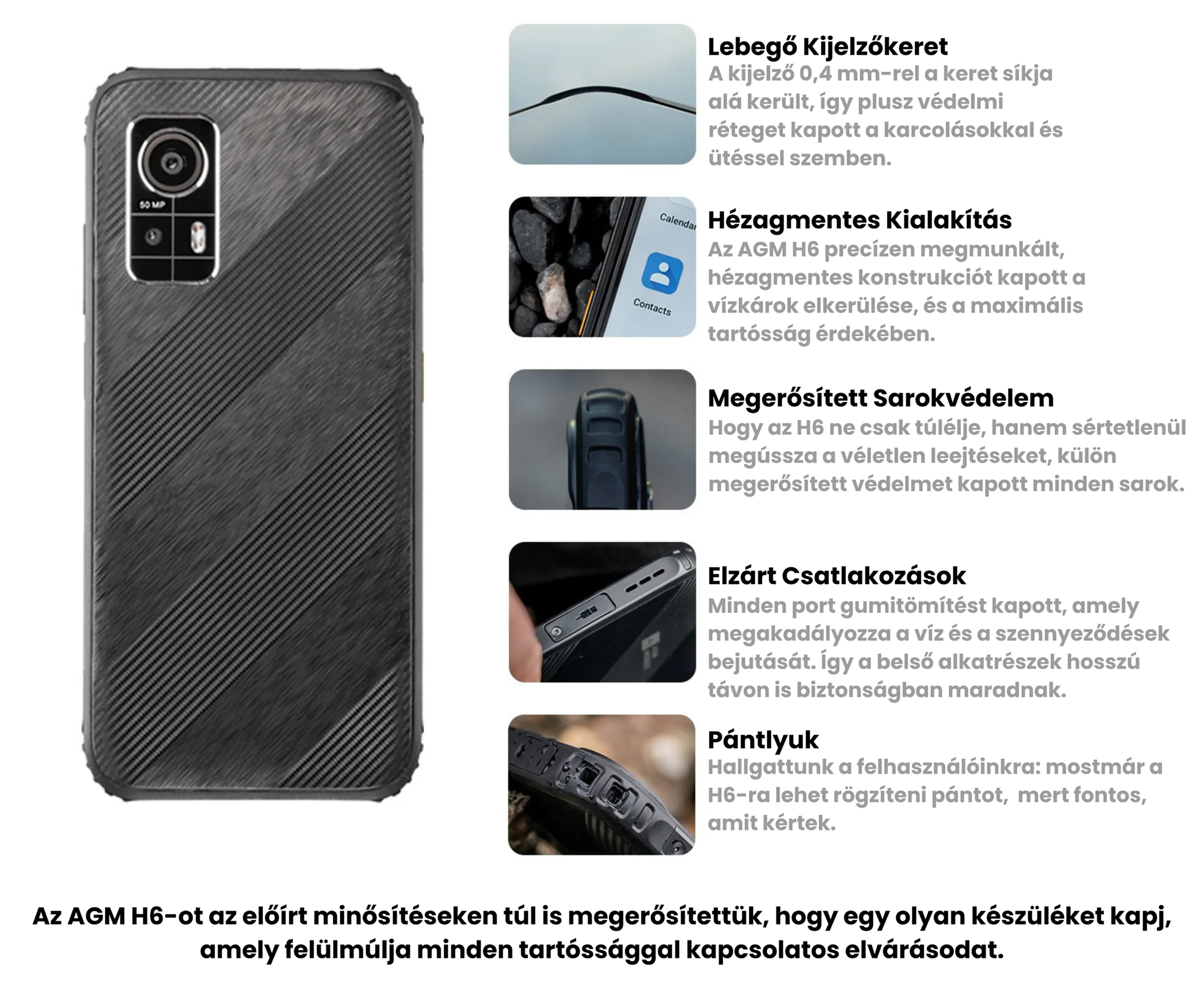 AGM H6 4G ütésálló telefon strapatelefonok strapabíró telefon vízálló telefon munkás telefon strapatelefon törhetetlen telefon ütésálló okostelefon agm telefon munkatelefon vékony ütésálló telefon vékony ütésálló telefon